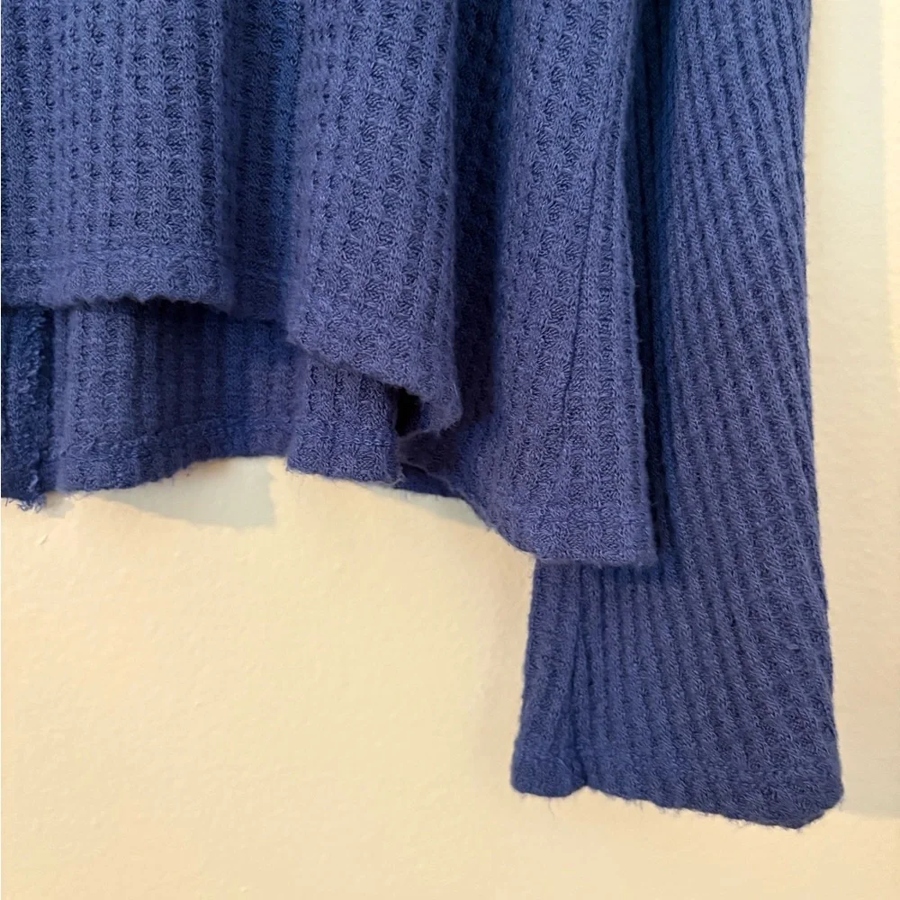 Anthropologie | Sunday in Brooklyn Blue Minnie Waffle Cardigan, Size Medium - Picture 7 of 11